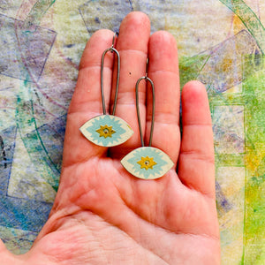 Starburst Eyes Upcycled Tin Earrings