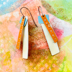 Rustic Layered Upcycled Tin Earrings