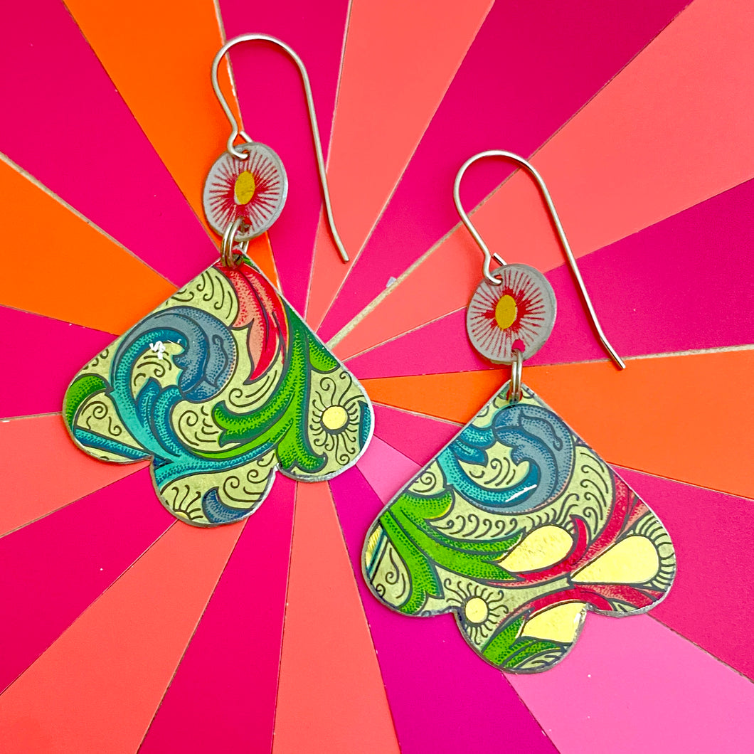 Florentine Pattern Trefoil Earrings