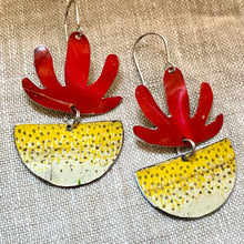Load image into Gallery viewer, Red Mod Succulents Upcycled Tin Earrings