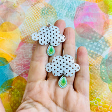 Load image into Gallery viewer, Holey Rain Clouds Upcycled Tin Earrings