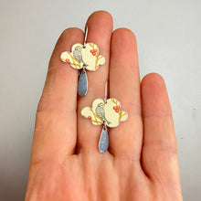 Load image into Gallery viewer, Bluebird Tiny Clouds Tin Earrings