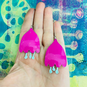 Hot Pink Fantastical Tin Earrings
