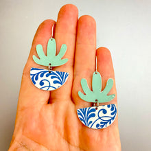 Load image into Gallery viewer, Mod Succulents Delft Pot Upcycled Tin Earrings