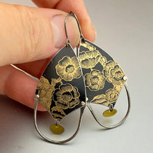 Load image into Gallery viewer, Golden Flowers Shielded Tin Earrings