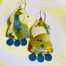 Load image into Gallery viewer, Peacock Temple Drop Tin Earrings