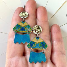Load image into Gallery viewer, Moody Blues Upcycled Tin Earrings