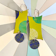 Load image into Gallery viewer, Neon Green Mod Rectangle Earrings