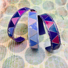 Load image into Gallery viewer, Pale Lilac Triangles Tesserae Tin Cuff