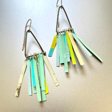 Load image into Gallery viewer, Mixed Turquoises Fringe-y II Tin Earrings