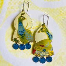 Load image into Gallery viewer, Peacock Temple Drop Tin Earrings