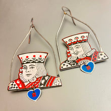 Load image into Gallery viewer, King of Hearts Tin Earrings