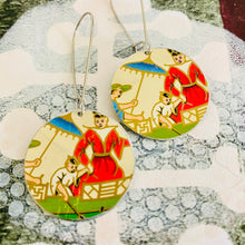 Load image into Gallery viewer, Japanese Family Circle Tin Earrings