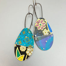 Load image into Gallery viewer, Mixed Cools Patchwork Oval Tin Earrings