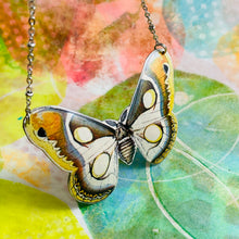 Load image into Gallery viewer, Gray Moth Upcycled Tin Necklace
