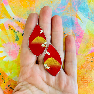 Golden Mountain Upcycled Pod Tin Earrings