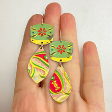 Load image into Gallery viewer, Mixed Vintage Mantis &amp; Red Tin Earrings