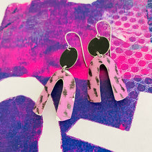 Load image into Gallery viewer, Lilac Leopard Upcycled Tin Earrings