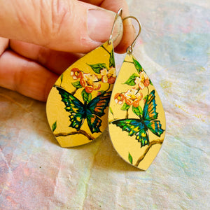 Butterflies & Blossoms Tin Earrings