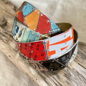 Mixed Turquoise Tesserae Tin Cuff