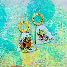 Load image into Gallery viewer, Beautiful Blossoms I Small Fans Tin Earrings