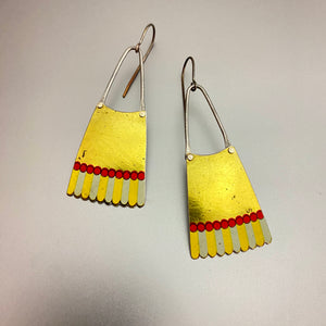 Golden Fan Tin Earrings