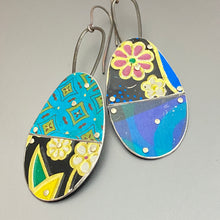 Load image into Gallery viewer, Mixed Cools Patchwork Oval Tin Earrings