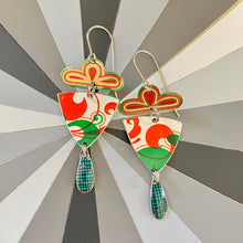 Load image into Gallery viewer, Funky Orange and Teal Earrings