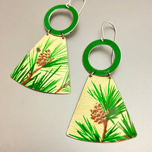 Load image into Gallery viewer, White Pine Small Fans Tin Earrings