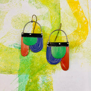 Bright Etched Arches Tin Earrings