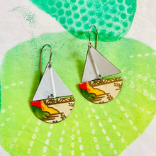 Load image into Gallery viewer, Shoreline Upcycled Tin Sailboat Earrings
