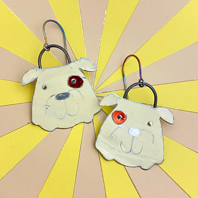 Little Ecru Bulldogs Tin Earrings