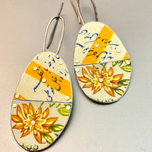 Load image into Gallery viewer, Mixed Oranges Oval Tin Earrings