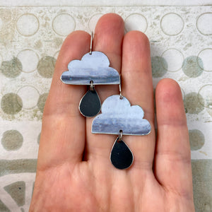 Moody Clouds Tin Earrings