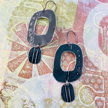 Load image into Gallery viewer, Mod Midnight Upcycled Tin Earrings
