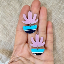Load image into Gallery viewer, Pink Mod Succulents Tin Earrings