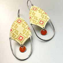 Load image into Gallery viewer, Golden Maze on Cream Shielded Tin Earrings