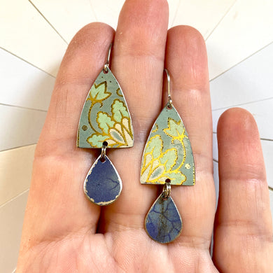 Small Mixed Vintage Blues Earrings
