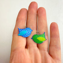 Load image into Gallery viewer, Little Patterned Birds Upcycled Tin Earrings