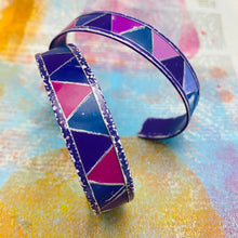 Load image into Gallery viewer, More Grapes Triangles Tesserae Tin Cuff