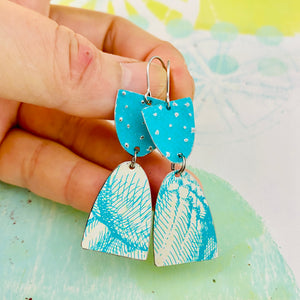 Turquoise Mod Arches Drop Tin Earrings