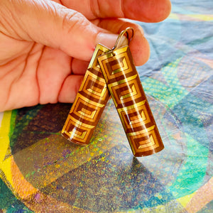 Relief Boxes Rectangle Tin Earrings