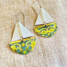 Load image into Gallery viewer, Vintage Blue Sailboat Earrings