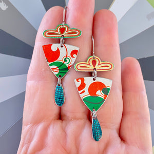 Funky Orange and Teal Earrings