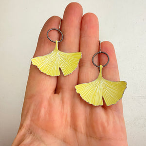 Smaller Ginkgo Leaf Earrings  |  Various Colors