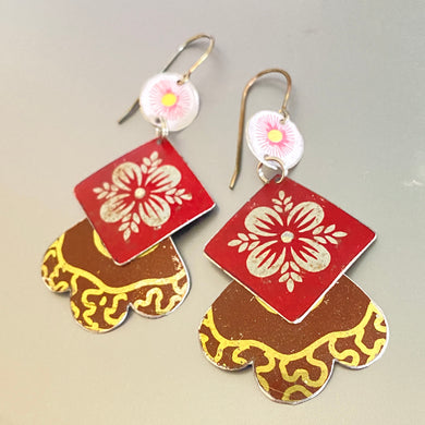 Mixed Vintage Warms Long Trefoil Earrings
