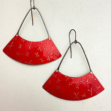 Load image into Gallery viewer, Scarlet Xs Wide Fan Tin Earrings