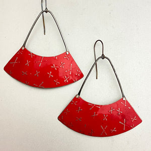 Scarlet Xs Wide Fan Tin Earrings