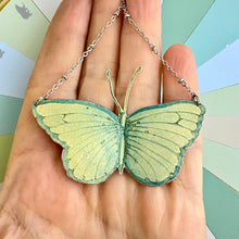 Load image into Gallery viewer, Seafoam Butterfly Tin Necklace