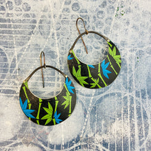Load image into Gallery viewer, Lucky Bamboo Crescent Circles Tin Earrings